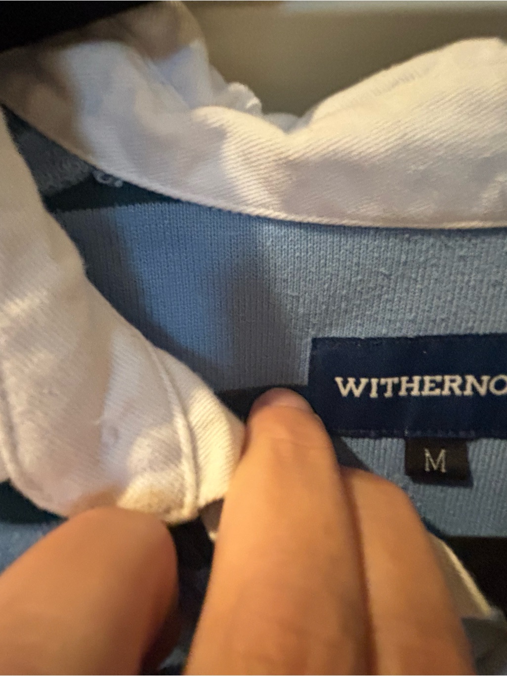Herno Striped Teal & Aqua Rugby-Style Crewneck — image 3 of 3